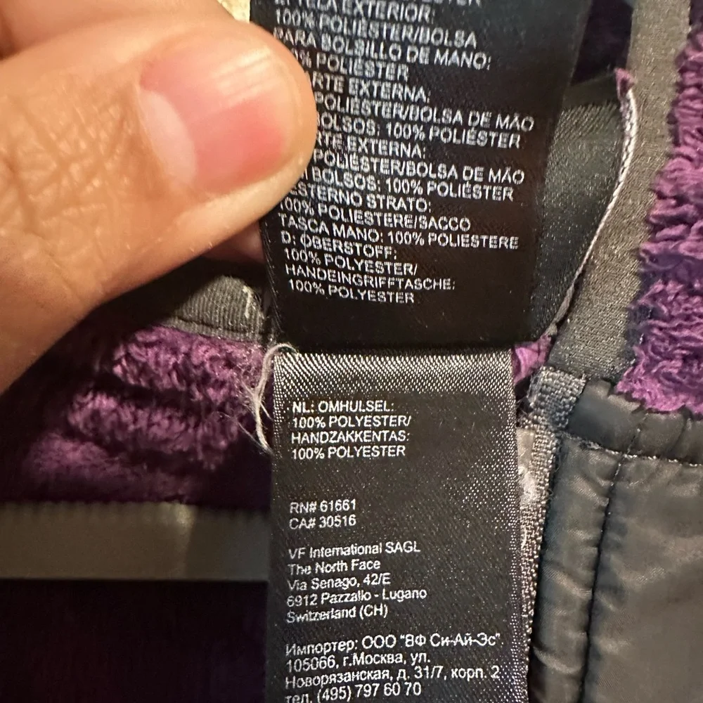 The North Face Girls XL Full Zip Jacket‎ Hooded Fleece Purple